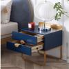 Simple Nightstand Nightstand Square Density Board End Table 2 Drawers Bedside Dresse Gold Legs Bedside Table 35 X 40 X 52cm Bedside Cabinet Space Saving view 3