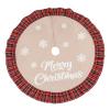 Christmas Tree Skirt 48 inches, Red Snowman Xmas Tree Mat Ornaments with Snowflake for Holiday Party New Year Christmas Decorations view 1