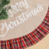 Christmas Tree Skirt 48 inches, Red Snowman Xmas Tree Mat Ornaments with Snowflake for Holiday Party New Year Christmas Decorations view 3