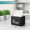 DRASTAR Recipe Box& Silverware Caddy, Wooden Silverware Holder view 2