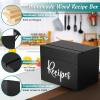 DRASTAR Recipe Box& Silverware Caddy, Wooden Silverware Holder view 3