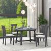 Bellemave 5-Piece Wood Dining Table Set Round Extendable Dining Table with 4 Dining Chairs, Dining Room Table Set for 4 Person for Dining Room,Kitchen, Living Room(Gray) view 4
