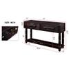54 Inch Pine Wood Console Table with 2 Drawers and Open Bottom Shelf, 2 Outlets and 2 USB,Imitation Crocodile Skin Apperance Retro Sofa Table,for Entryway Hallway Living Room (Distressed Black-001) view 2