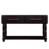 54 Inch Pine Wood Console Table with 2 Drawers and Open Bottom Shelf, 2 Outlets and 2 USB,Imitation Crocodile Skin Apperance Retro Sofa Table,for Entryway Hallway Living Room (Distressed Black-001) view 4