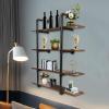 DNYSYSJ 36 Industrial Pipe Shelving Wall Mounted Rustic Metal Floating Shelves,Steampunk Real Wood Book Shelves,Wall Shelf Unit Bookshelf Hanging Wall Shelves,Farmhouse Kitchen Bar Shelving(4 Tier) view 3