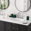 XLHOMO Dark Green Bathroom Accessories Set, Green Bathroom Set with Trash Can, Toothbrush Holder, Toothbrush Cup, Soap Dispenser, Soap Dish, Toilet Brush Holder, 2 Qtip Holder Dispensers and Tray view 2