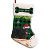 MALIHONG Personalized 1 Pack Merry Christmas Stocking Lovely Newfoundland Dog with Santa Hat Green Buffalo Plaid Check Snowflake Christmas Stocking Gift for Dog Xmas Holiday Festival Decor 14.4" view 1