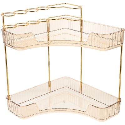 Cabilock Bathroom Corner Organizer Shelf Stylish Toiletry Storage Rack for Shower Counter Space-Saving Design for Cosmetics Sundries Corner Shelf for Bathroom Kitchen Use