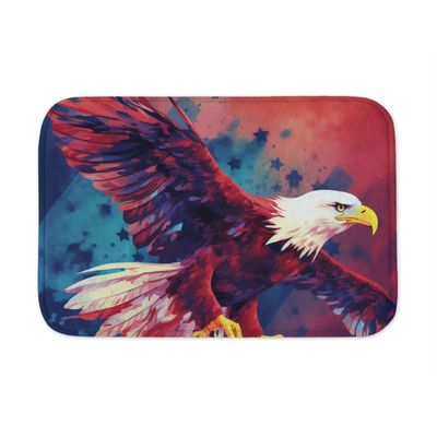 Bald Eagle Memory Foam Bath Mat - Artwork Absorbent Bath Rug - Cool Art Rug for Bathroom - 30 x 18 inches