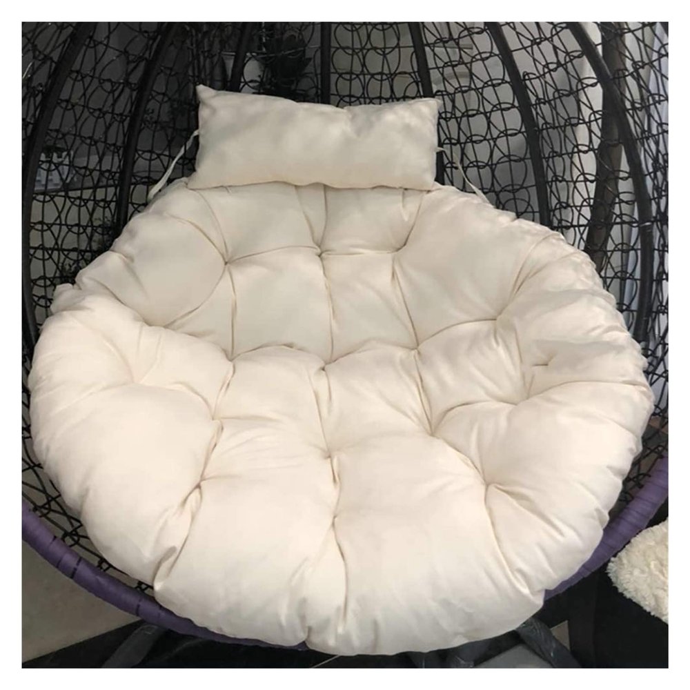 ALKANI Erddcbb Hanging Egg Hammock Chair Cushions Without Stand, Thick Round Nest Hanging Chair Back Without Chair Cradle Cushion Bird's nest Double-White D105cm(41inch)
