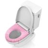 4 Pack Toilet Seat Covers for Bathroom, Bathroom Soft Thicker Warmer Stretchable Washable Cloth Toilet Seat Cover Pads, Easy Installation view 4