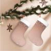 AdaNti Blush Rose Gold Print Christmas Stockings with Plush Cuff Soft Xmas Hanging Stockings Xmas Decoration for New Year Xmas Party 1 Pack 17.7 Inch view 2