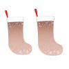 AdaNti Blush Rose Gold Print Christmas Stockings with Plush Cuff Soft Xmas Hanging Stockings Xmas Decoration for New Year Xmas Party 1 Pack 17.7 Inch view 3