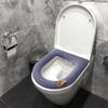 4 Pack Toilet Seat Covers for Bathroom, Bathroom Soft Thicker Warmer Stretchable Washable Cloth Toilet Seat Cover Pads, Easy Installation view 4