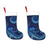 AdaNti Blue Octopus Print Christmas Stockings with Plush Cuff Soft Xmas Hanging Stockings Xmas Decoration for New Year Xmas Party 1 Pack 17.7 Inch view 3