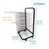 Drying Rack, 20-Shelf Mobile Art Drying Rack with Wire Shelves, Art Organizer for Kids, Art Studios & Classroom Painting Crafts, Artwork Storage, Black Powder Coated Finish view 2