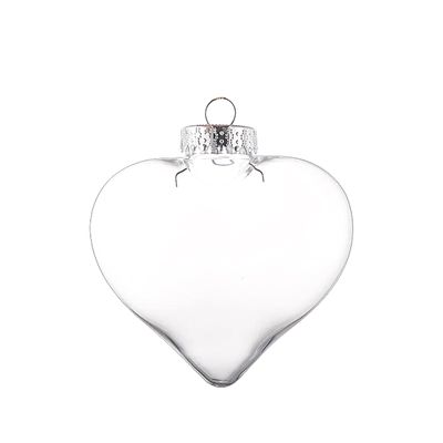 50 Pcs Plastic Heart Clear Ornaments for Crafts, DIY Christmas Fillable Balls with Rope Hanging for Holiday Party Valentine's Day