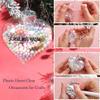 50 Pcs Plastic Heart Clear Ornaments for Crafts, DIY Christmas Fillable Balls with Rope Hanging for Holiday Party Valentine's Day view 4