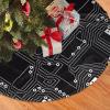 Yssammns Christmas Tree Skirt, Funky Retro Black White Computer Circuit Board Xmas Plush Tree Skirt Xmas Tree Ornaments for Xmas Holiday Party Decorations 30" view 2