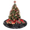 Yssammns Christmas Tree Skirt, Funky Retro Black White Computer Circuit Board Xmas Plush Tree Skirt Xmas Tree Ornaments for Xmas Holiday Party Decorations 30" view 4