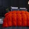 Bedify Cooling Down 1500-TC Pinch Pleated Down Comforter Super King 98x108 inches 1-Piece All-Season Duvet Insert, 850 GSM Micro Fill with All Side Corner Tabs 100% Egyptian Cotton-Orange view 1