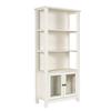 Flash Furniture Stella Bookcase Cabinet with 2 Glass Doors, Bookshelf with 3 Storage Shelves, Wood Storage Cabinet for Living Room or Home Office, 67.75" H, White view 1