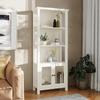 Flash Furniture Stella Bookcase Cabinet with 2 Glass Doors, Bookshelf with 3 Storage Shelves, Wood Storage Cabinet for Living Room or Home Office, 67.75" H, White view 2