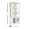 Flash Furniture Stella Bookcase Cabinet with 2 Glass Doors, Bookshelf with 3 Storage Shelves, Wood Storage Cabinet for Living Room or Home Office, 67.75" H, White view 3