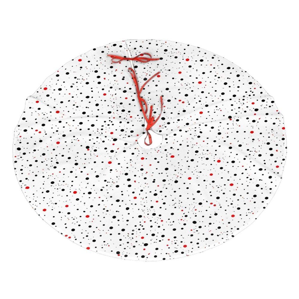 Yssammns Christmas Tree Skirt, Circle Paint Splatters Pattern Xmas Plush Tree Skirt Xmas Tree Ornaments for Xmas Holiday Party Decorations 48"