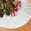 Yssammns Christmas Tree Skirt, Circle Paint Splatters Pattern Xmas Plush Tree Skirt Xmas Tree Ornaments for Xmas Holiday Party Decorations 48" view 2