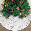 Yssammns Christmas Tree Skirt, Circle Paint Splatters Pattern Xmas Plush Tree Skirt Xmas Tree Ornaments for Xmas Holiday Party Decorations 48" view 3