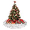 Yssammns Christmas Tree Skirt, Circle Paint Splatters Pattern Xmas Plush Tree Skirt Xmas Tree Ornaments for Xmas Holiday Party Decorations 48" view 4