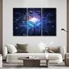 3 Panel Canvas Wall Art Computer Chip Wall Art for Living Room CPU Concept Wall Decorations Electronic PC Abstract Home Decor Modern Artwork for Home Walls Giclee Framed Ready to Hang 20X40X3 INCH view 4