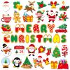 36 Pieces Christmas Refrigerator Magnets Merry Christmas Magnetic Refrigerator Cover Santa Claus Fridge Magnet Stickers Happy Holiday Decoration for Car Mailbox Locker Fridge Cabinets Home Decor view 1