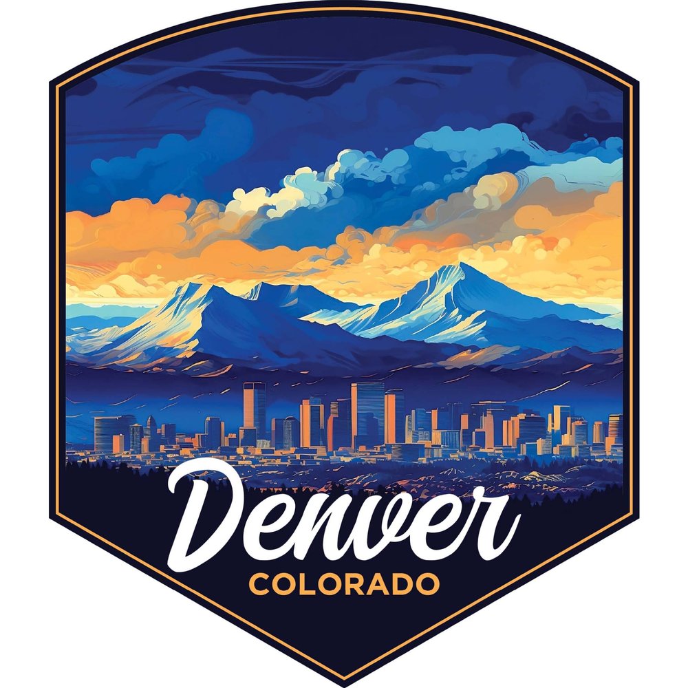 Denver Colorado Design A Souvenir Decorative Flat Magnet 4-Inch