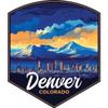 Denver Colorado Design A Souvenir Decorative Flat Magnet 4-Inch view 1