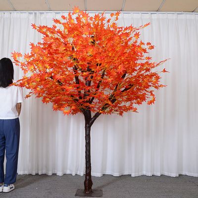 ESRADA Artificial Cherry Blossom Flowers Simulated Artificial Cherry Blossom Tree for Indoor Outdoor Party Restaurant Mall Artificial PlantOrange E1-1.2mx1m
