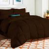 AHJ Beddings Luxurious 1000 Thread Count Full Size 8 Piece Bed in a Bag (500GSM Fiber Fill Comforter, 18" Deep Pocket Sheet Set and Bed Skirt) 100% Egyptian Cotton - Chocolate Solid view 1