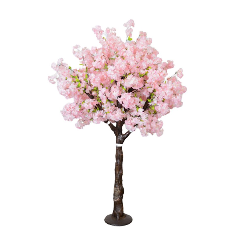 ESRADA Artificial Cherry Blossom Trees Indoor Outdoor Artificial Cherry Blossom Flowers Simulated Artificial Cherry Blossom Tree,for Party Restaurant Mall Pink-1.2mx1m