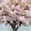 ESRADA Artificial Cherry Blossom Trees Indoor Outdoor Artificial Cherry Blossom Flowers Simulated Artificial Cherry Blossom Tree,for Party Restaurant Mall Pink-1.2mx1m view 4