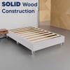 Greaton, 15-Inch Premium Vinyl Material Wood Box Spring/Bed Frame, Durable, Stylish, Multi Colour Options and Comfortable Foundation with Acrylic Legs, Queen, White view 2