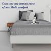 Greaton, 15-Inch Premium Vinyl Material Wood Box Spring/Bed Frame, Durable, Stylish, Multi Colour Options and Comfortable Foundation with Acrylic Legs, Queen, White view 3