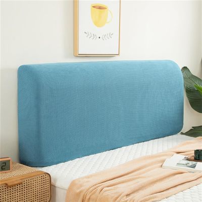 Double/Single Bed Headboard Cover Velvet Padded Bed Headboard Slipcover Super King Size Small Bed Protector Slipcover for Bed Headboard Dustproof Decoration ( Color : Light blue , Size : 190cm/75in )