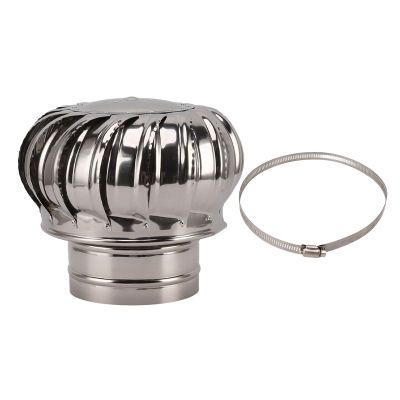 Zerodis Chimney Rotating Ventilator, Stainless Steel Anti Downdraught Chimney with Clamp Rotating Chimney Cowl Fits Most Standard Chimney Pots (Thickened 150 Type)