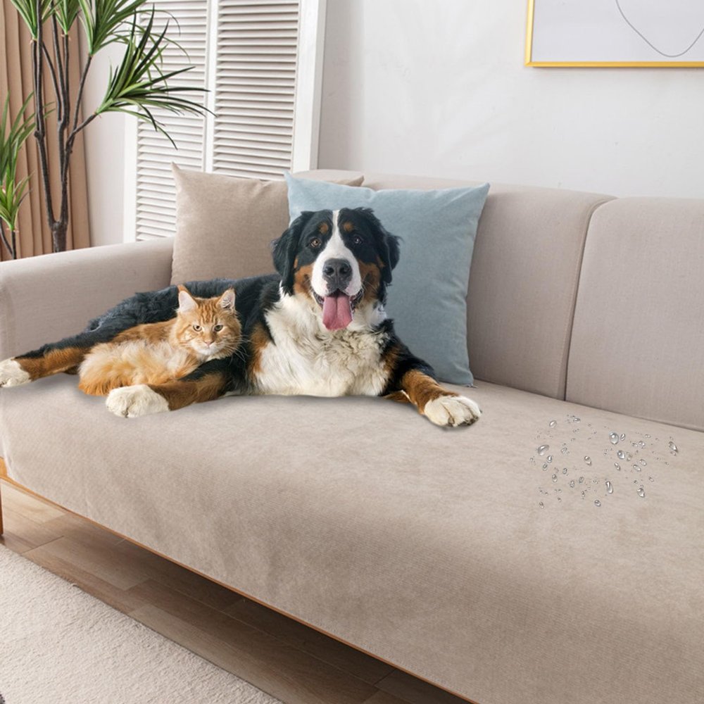 Corduroy Couch Cushion Covers for Sectional Sofa L Shape, Sectional Sofa Cover Soft Slipcover Replacement for L Shaped Sofa with Waterproof Membrane, Washable Furniture Protector, 90x120cm(35x47in)