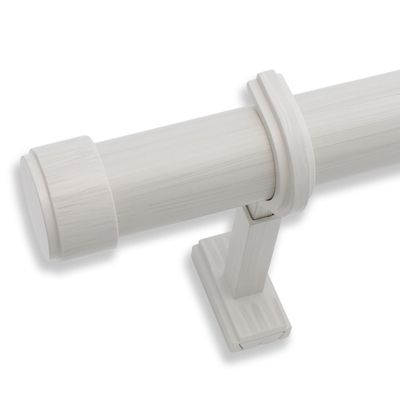 BlastHome Non-Adjustable Luxury Curtain Rods for Windows, 1 Rod Set, 10 foot Fixed Length (Three Rods Connect for a Seamless Look), Brushed White