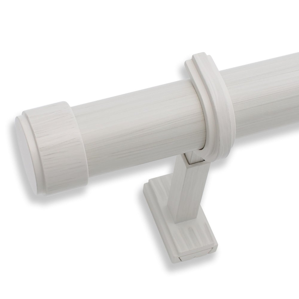 BlastHome Non-Adjustable Luxury Curtain Rods for Windows, 1 Rod Set, 10 foot Fixed Length (Three Rods Connect for a Seamless Look), Brushed White