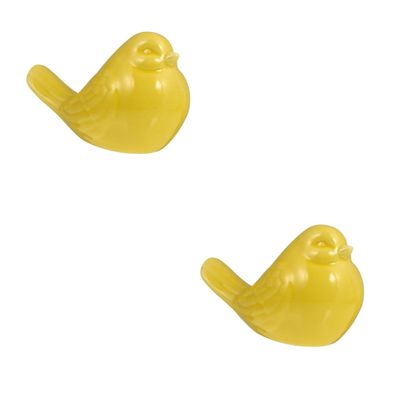 IMIKEYA 2pcs Bird Magpie Ornaments Yellow Bird Peacock Figurine Ceramic Birds Decoration Garden Cottage Bird Figurine Magpie Statue Glazed Ceramic Bird Decorative Cardinal Animal Ceramics