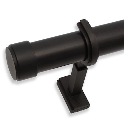 BlastHome Non-Adjustable Luxury Curtain Rods for Windows, 1 Rod Set, 12 foot Fixed Length (Three Rods Connect for a Seamless Look), Brushed Dark Brown