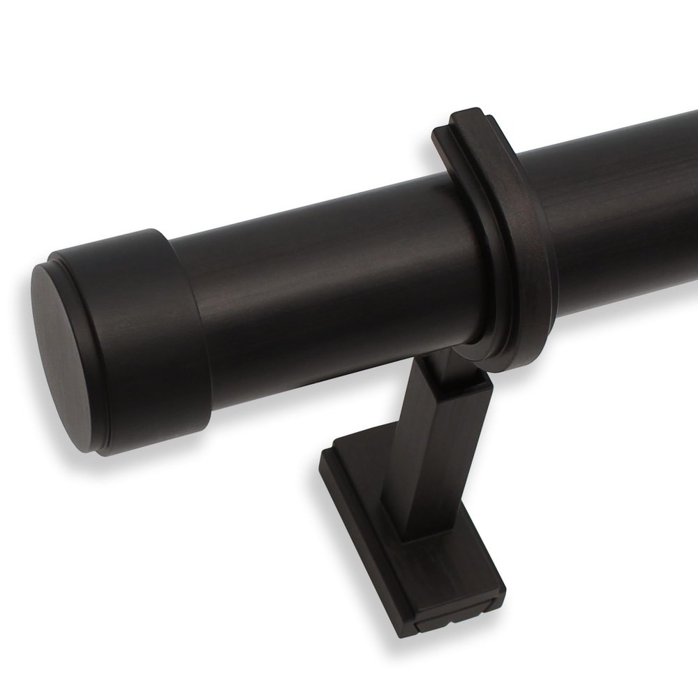 BlastHome Non-Adjustable Luxury Curtain Rods for Windows, 1  Rod Set, 12 foot Fixed Length (Three Rods Connect for a Seamless Look), Brushed Dark Brown